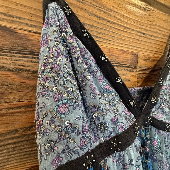 Free People Forever Time Backless Blue Floral Maxi Dress NWT - Picture 6 of 12